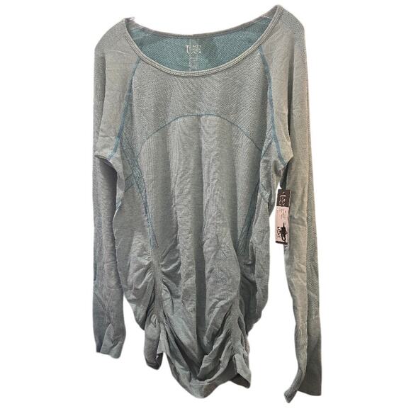 United by Blue Ruched Side Long Sleeve Top in Teal – NWT Size 3X - Picture 3 of 5